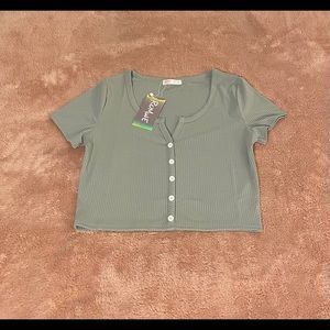 ROMWE girl’s short sleeve crop top